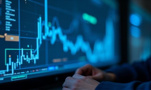 Network performance graph on a screen demonstrating data analysis